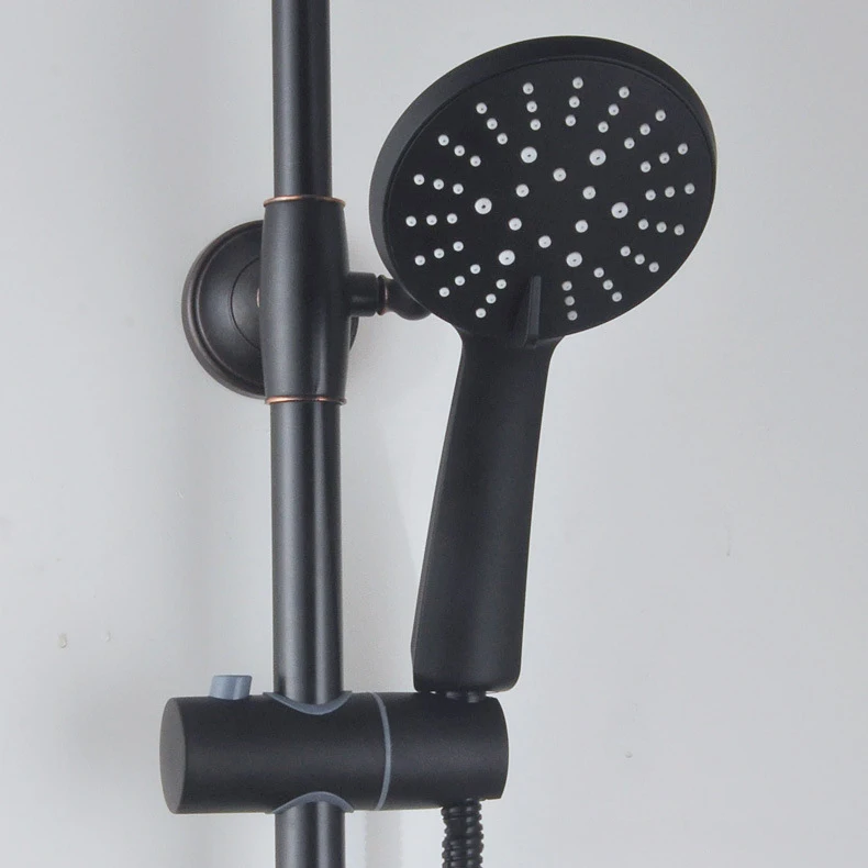 Бронзовый черный смеситель для душа ванной комнаты настенное крепление 8