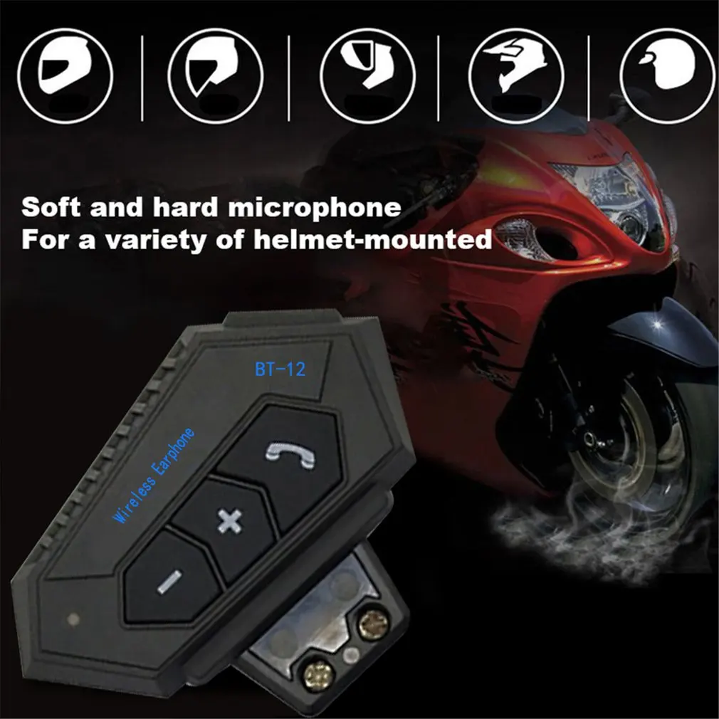 

Helmet Headphone Bluetooth-compatible Motorcycle Headset Intercom Motor Bike Earphone Noise Reduction Microphone MIC