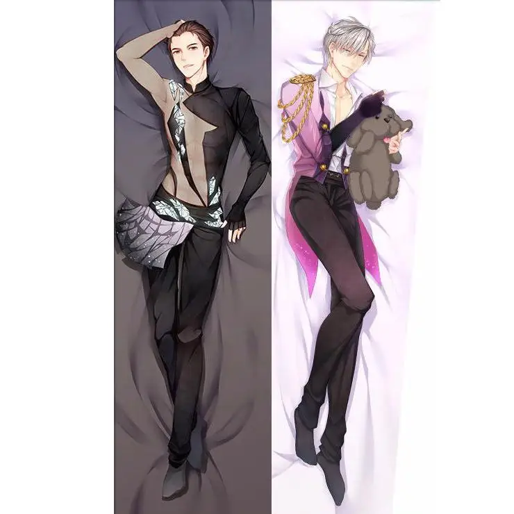 BL мужское японское аниме Юри! На льду Victor Katsuki Yuri Throw Otaku Dakimakura Подарочное постельное белье Длинная Подушка для объятий чехол 150x50 см