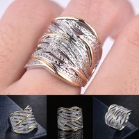 fashion sapphire wedding ring rings two tone 925 silver zircon size 6 10 full diamond white