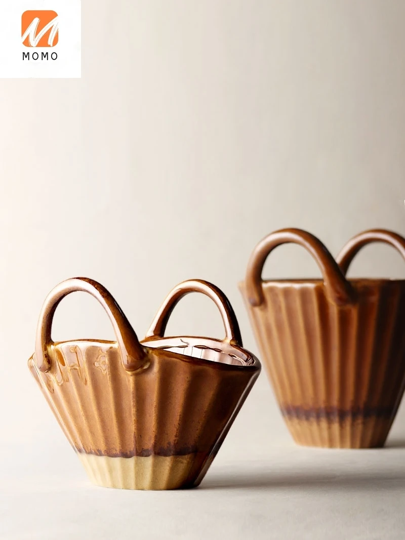 

Handmade Ceramic Vase Retro Furnishings Stoneware Vase Living Room Dried Flower Decoration Furnishings Ornaments Flower Holder