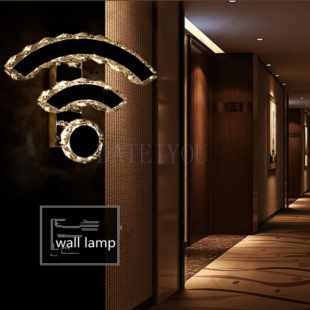 Светодиодная Хрустальная настенная лампа современный простой прикроватный