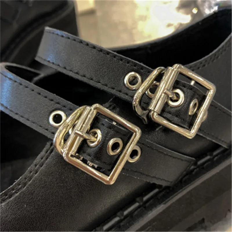 

Vintage Retro Platform Shoes Female Harajuku Lolita Leather Shoes Uniform Shoes Buckle Muffins Casual Shoes