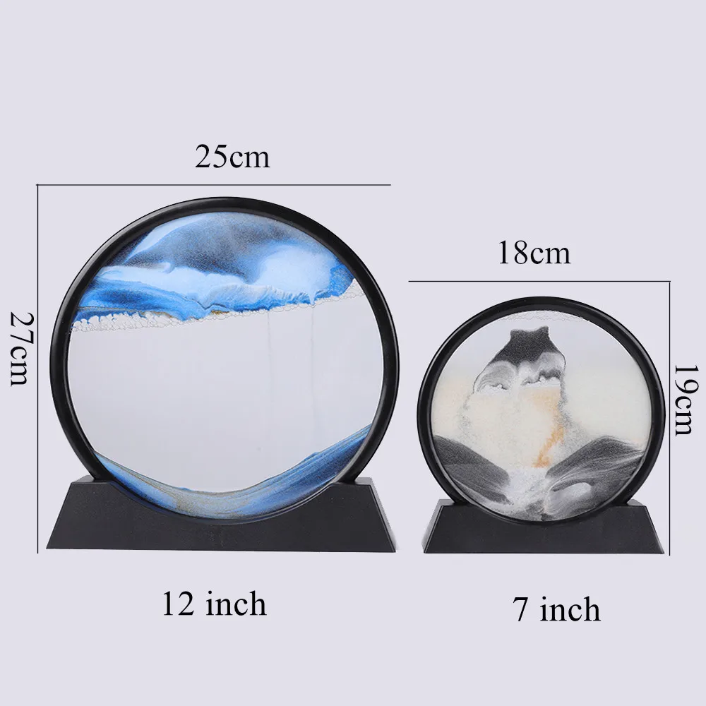 Креативный 3D стеклянный песочный пейзаж в движении часовой движущийся песок