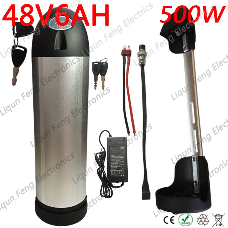 Корпус чайника для воды в бутылке 48 В 6ач электрический велосипедный аккумулятор