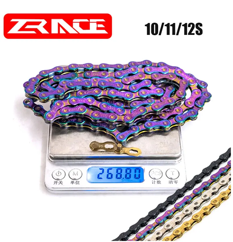 

ZRACE Bicycle Chain 10 11 12 Speed VTT MTB Mountain Road Bike Neon-Like Gray Silver Black Gold Bicycle Chain Spare Parts