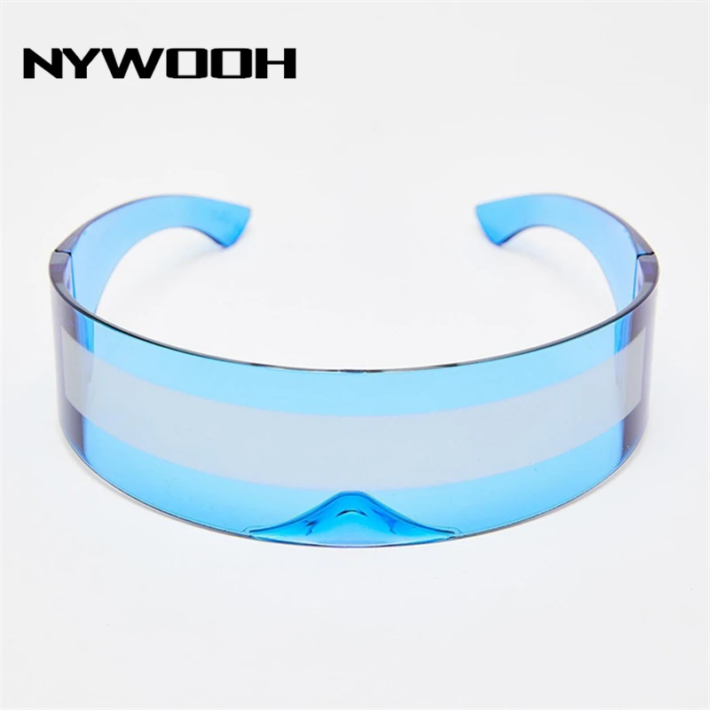 NYWOOH Future Wrap Around Goggle женские и мужские солнцезащитные очки странные Сиамские