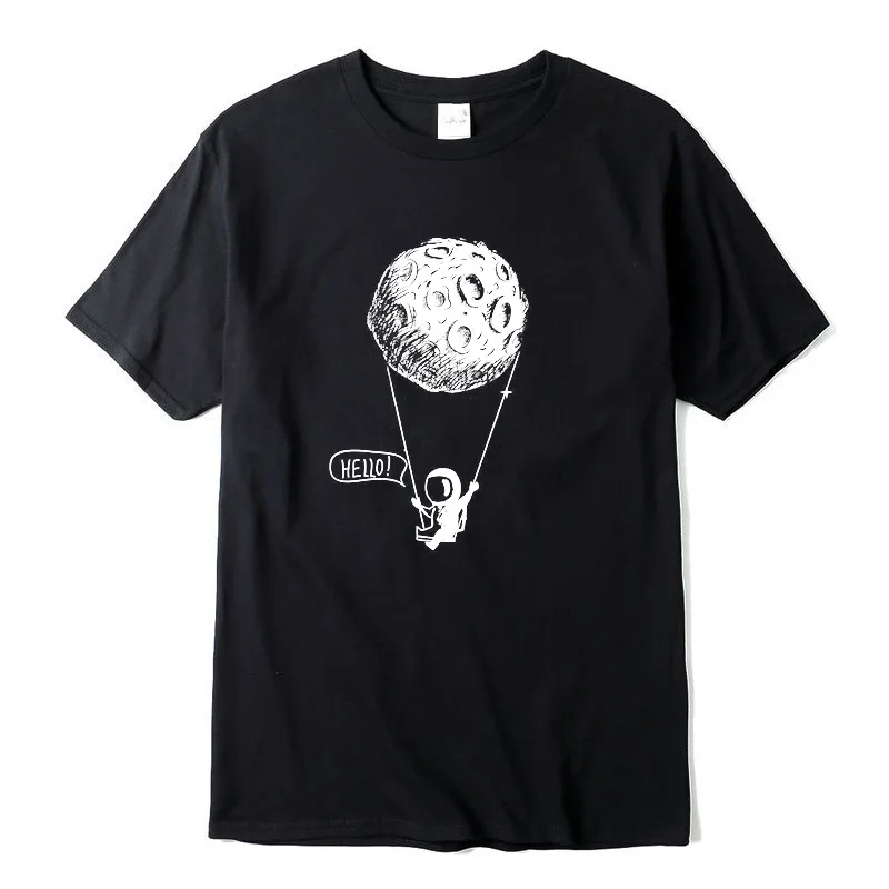 

Men's t-shirt100% cotton short slleve funny moon print men T shirt casual summer loose men tshirt o-neck male t-shirt shirts