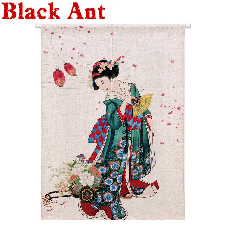 Полузанавески из хлопка и льна в японском стиле кухонные короткие декоративные