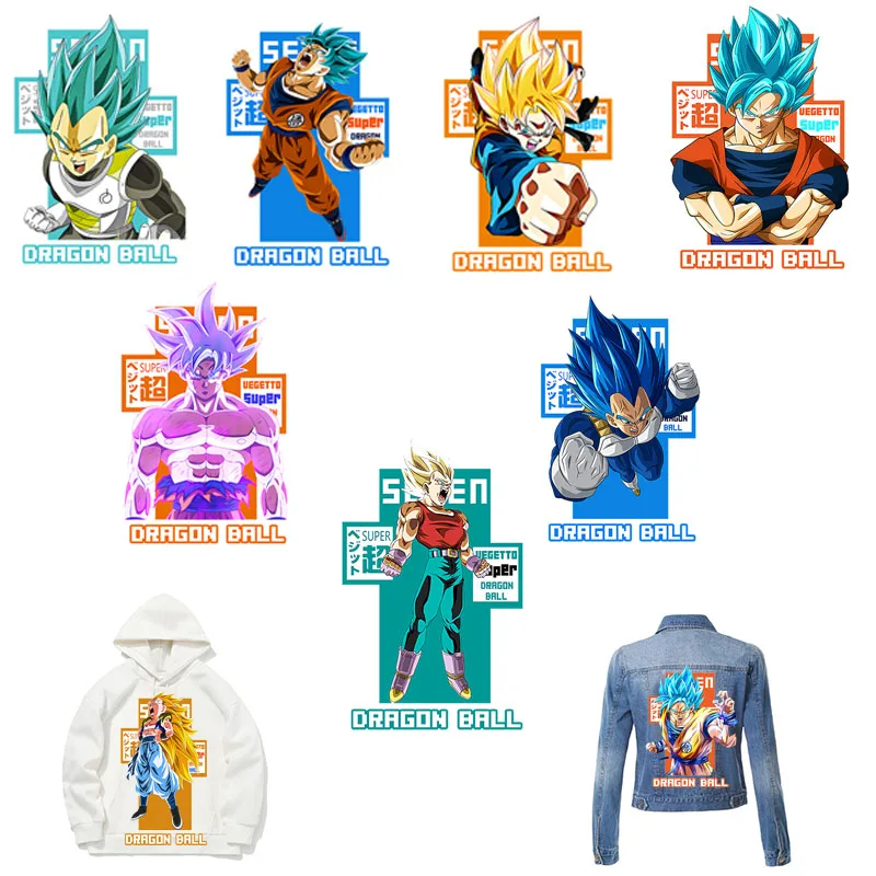 

Dragon Ball Japan Z Goku Cartoon Clothing Thermoadhesive for Boys Clothes Ironing Stickers Sewing Sweatshirt Decration Custom