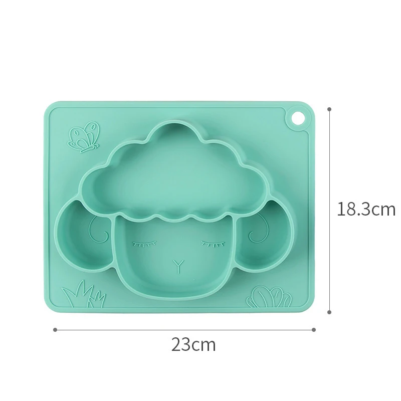 Ребенок овец Посуда улыбающееся силиконовая тарелка с присоской сильная липкая