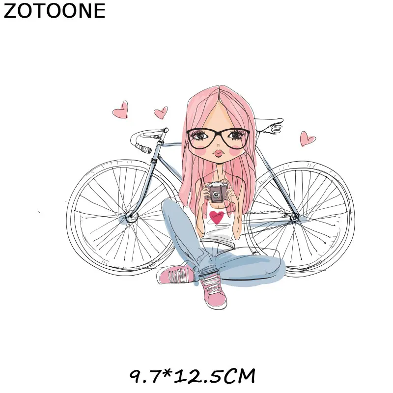 ZT1238 ZOTOONE/милые Пластыри для девочек, моющиеся, с утюгом, для футболки, подарок для девочки, сделай сам, одежда, наклейки, термопереводные Аппликации, E - Цвет: ZT1238