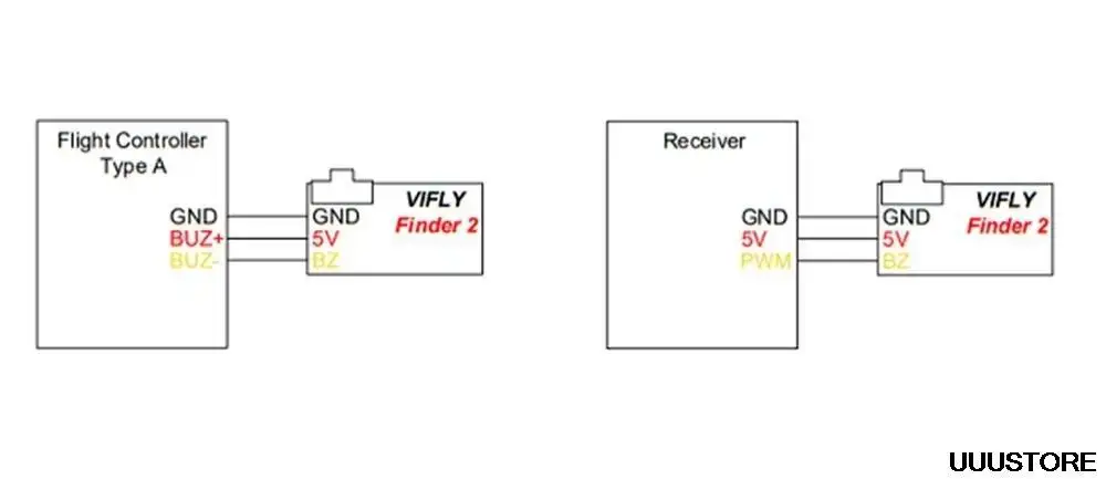 VIFLY-Localizador de zumbador de 5V superfuerte, bater&iacute;a integrada de m&aacute;s de 100dB, LED de autopotencia para Dron de carreras FPV, Micro de largo alcance, LR4-5