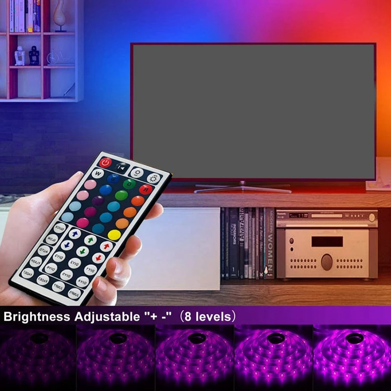 

5Pcs LED PCB Connector Adapter 4 Pin & 1 Set 49.2FT/15M LED Strip Lights,5050SMD RGB LED Strip(EU Plug)