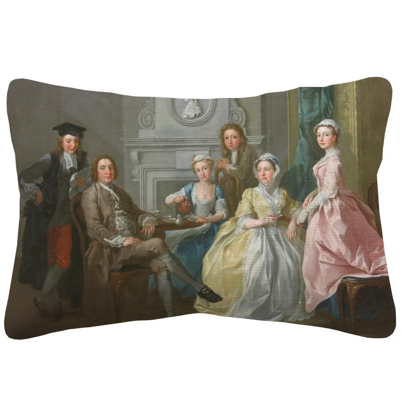 European Retro Vintage Family Portraits Cushion Covers Home Sofa Couch Decorative Linen Pillow Case | Дом и сад