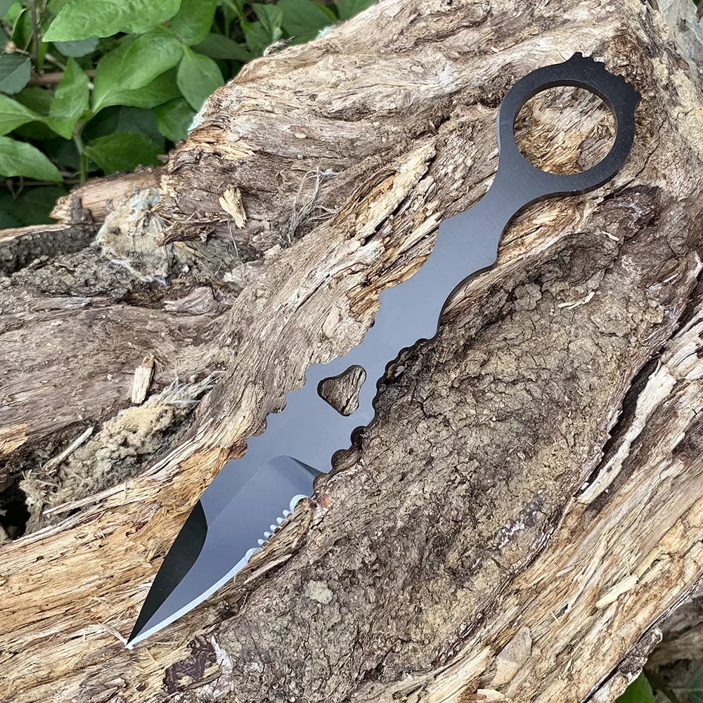 Маленький прямой нож 440C для выживания на природе стальное лезвие с ножнами в