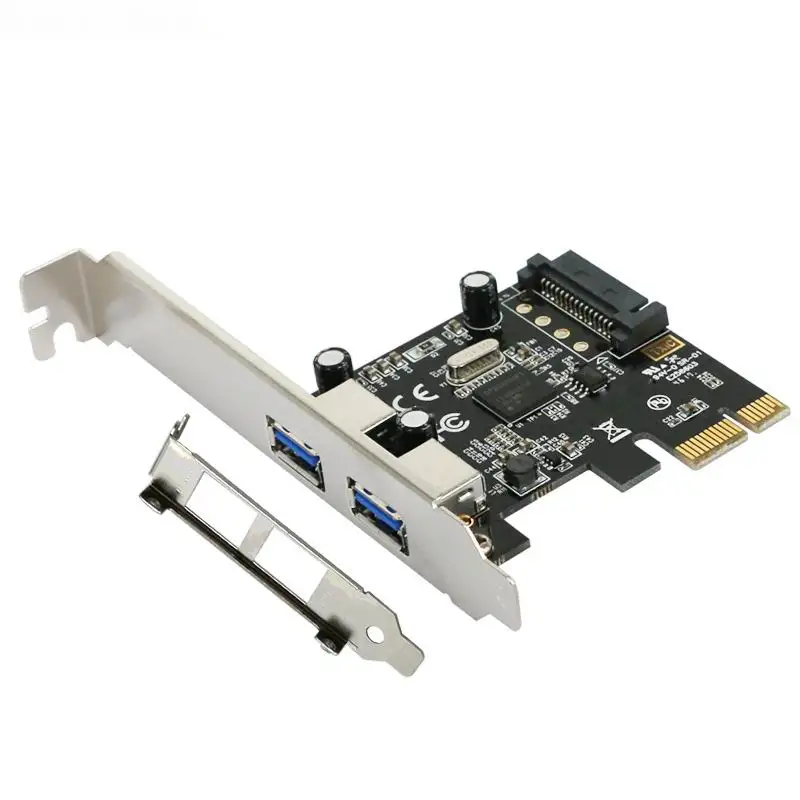 Карта с разъемом PCI Express x1 с USB 3,0 Тип 2 Порты Super speed и 15-Pin Sata Мощность разъем