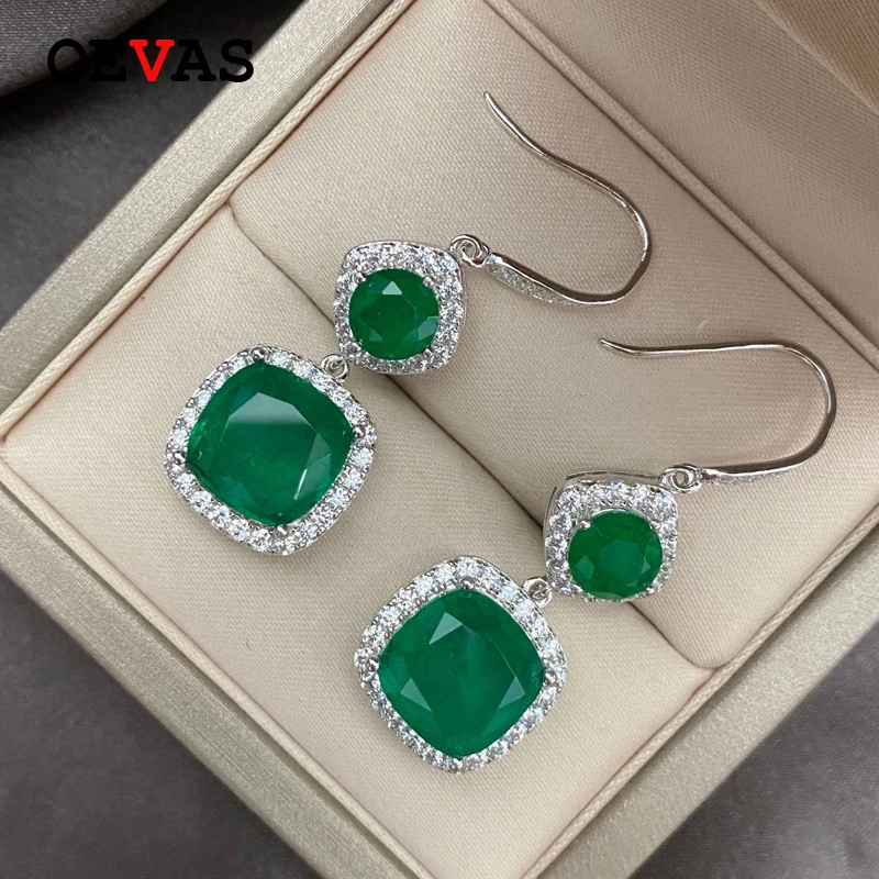 OEVAS 100% 925 Висячие серьги из серебра пробы сверкающий сделанный моиссанита