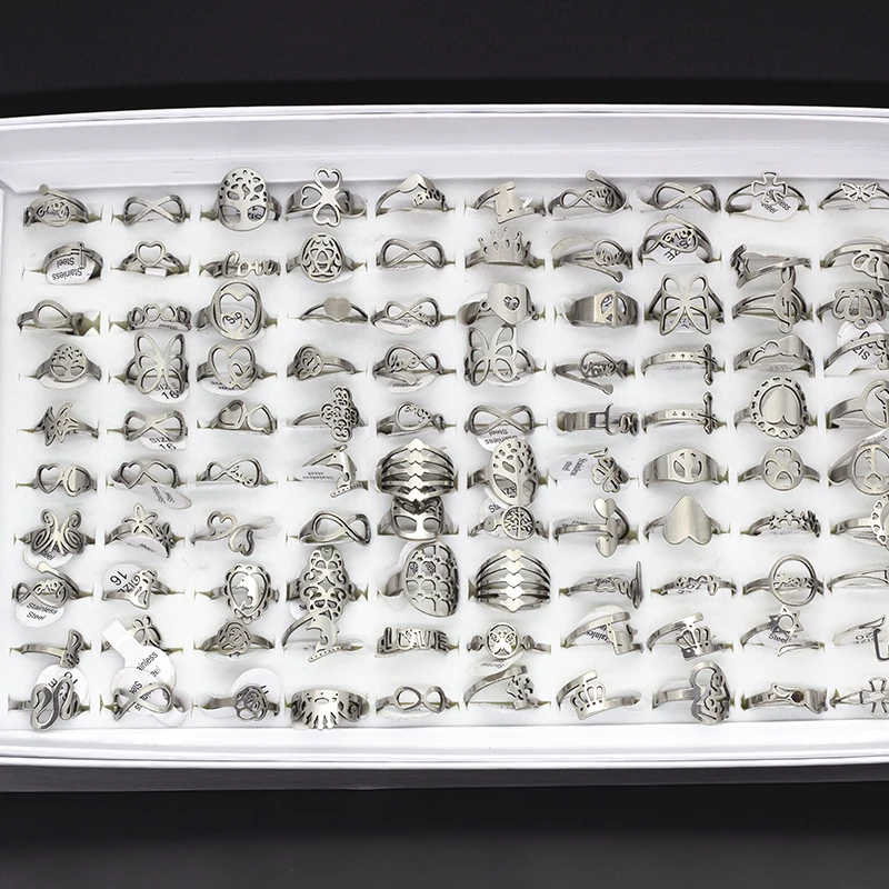 50 шт. кольца из нержавеющей стали 4 цвета | Украшения и аксессуары