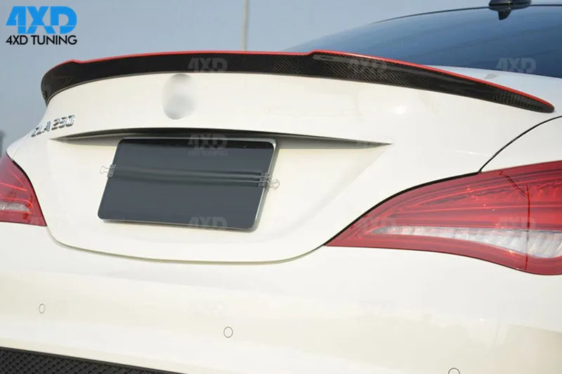 Для Mercedes CLA AMG C117 задний спойлер крыло с красной линией FD стиль 2013 W117 спойлер багажника из углеродного волокна