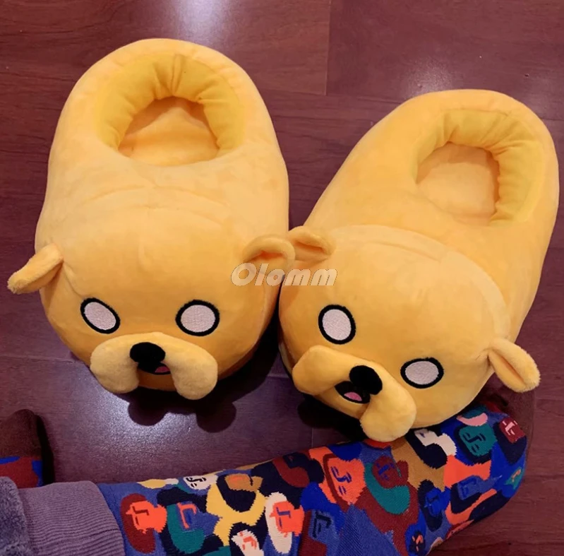 

2021 New Winter Indoor Slippers Plush Home Shoes Yellow Slippers for Grown Cartoon Fur Unisex Indoor Chausson Licorne