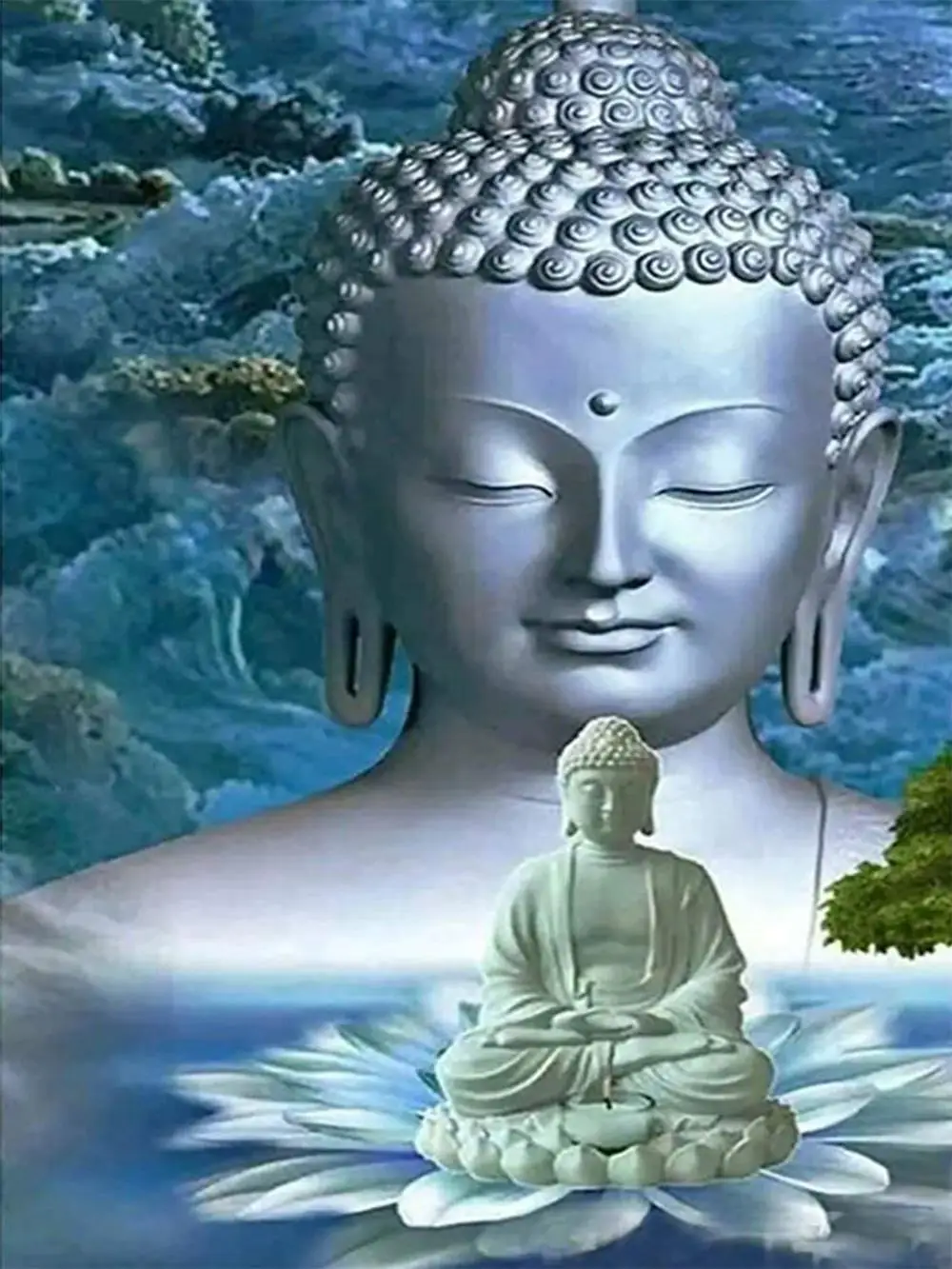 Алмазная 5D картина сделай сам Набор для вышивки крестиком религиозного Будды