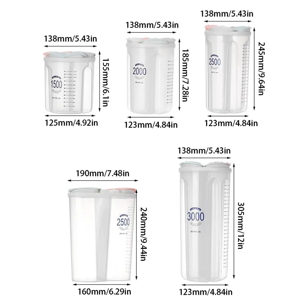 

Sealed Storage Box Crisper Grains Food Storage Tank Household Kitchen Food Containers for Dry Cereals Measure Cups Kitchen Tool