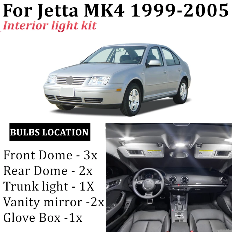 11x светодиодная внутренняя подсветка для VW Jetta MK4 1999 2005 автомобилей комплект
