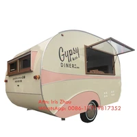 2 2m pink color beautiful round mobile food trailer food cart and food truck ice cream trailer on hot sale
