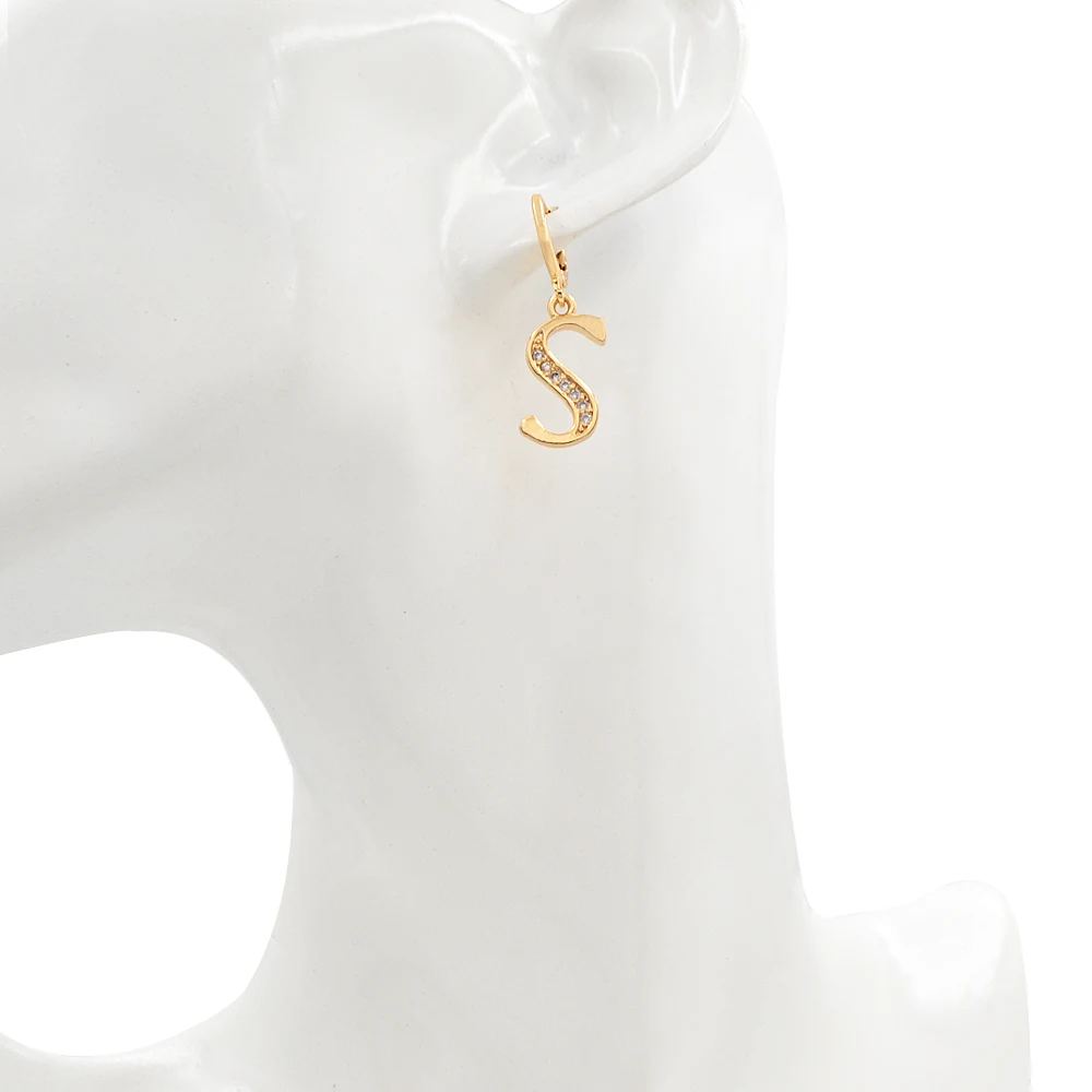 Серьги-подвески с буквами алфавита A-Z CZ для женщин и девушек ювелирные изделия