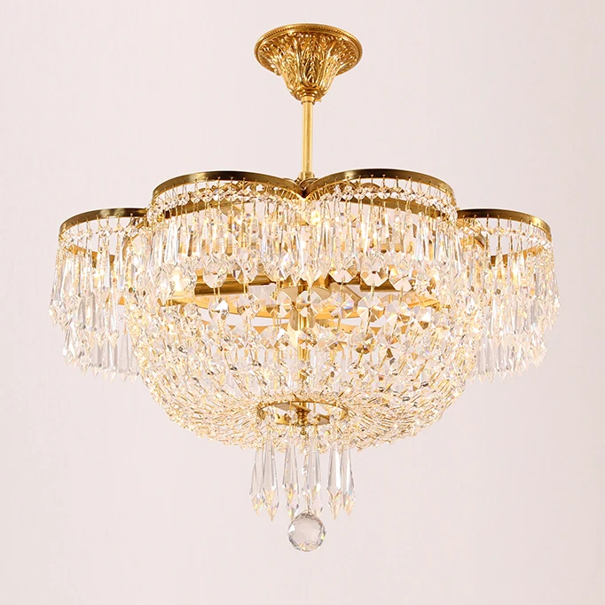 Современные латунные хрустальные светильники-люстры конструкция светодиодный