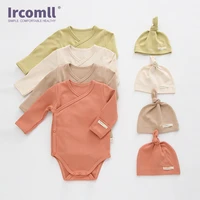 ircomll baby boys girl clothes newborn romper solid cotton comfortable bodysuithats long sleeves playsuit for newborn kids