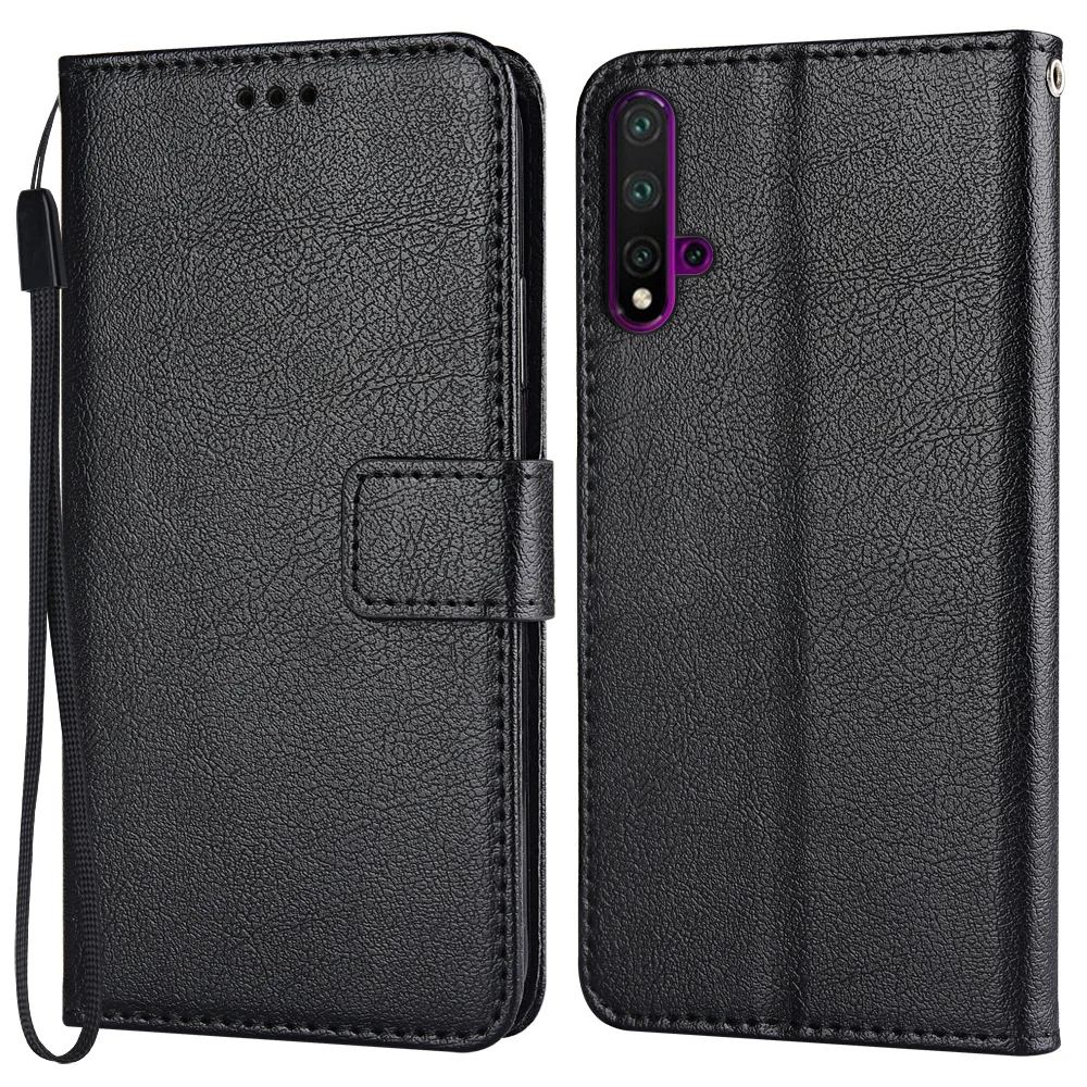 Flip Wallet PU Leather Case for Huawei Nova 5 Pro SEA-AL10, SEA-TL10 Funda Stand Business Phone Holster Stripe Protect Cover