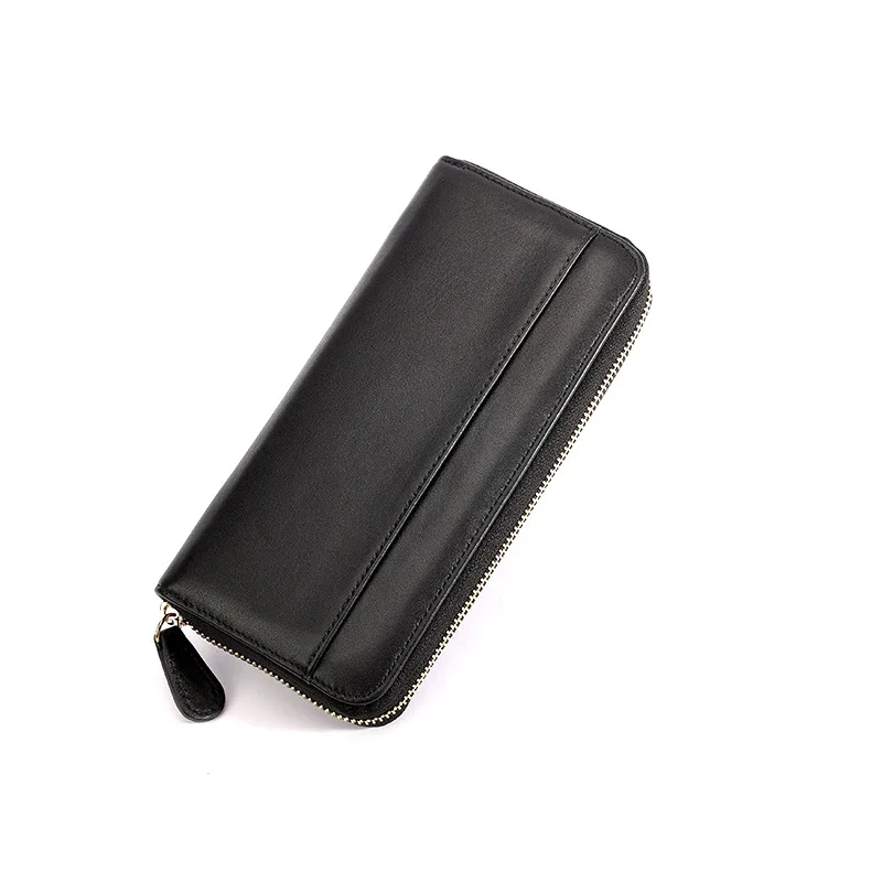 

Japanese Genuine Leather Zip Organ Card Holder Multi-Functional Long Wallet Coin Pocket Clutch