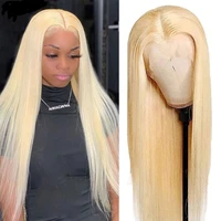 hoho 26 28 inch 613 blonde lace front wig 13x4 bone straight transparent lace frontal wig 150 remy brazilian human hair wig