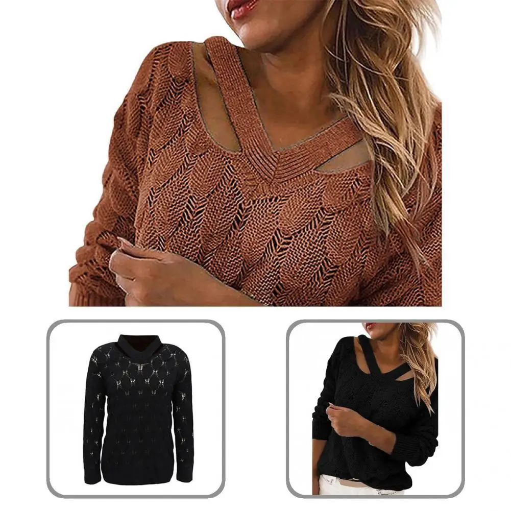 

Женский весенний свитер, эластичный, с V-образным вырезом, для повседневной носки