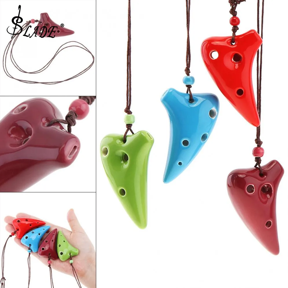 Керамическое ожерелье с 6 отверстиями мини альт тонек окарина инструмент