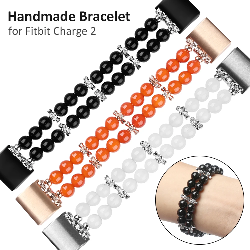 

Charge2 Women Strap Replacement for Fitbit Charge 2 Band Jewelry Bracelet with Elastic Beaded Bling Accessories for Girl New