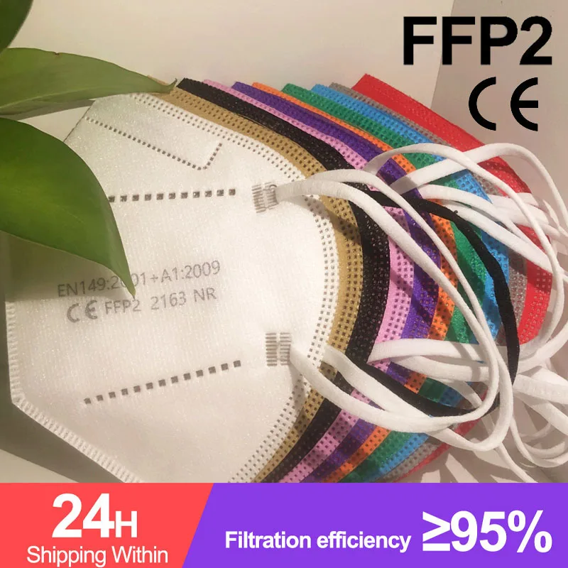 10 100 шт. ffp2 маска KN95 маски для лица N95 фильтр пылезащитный Анти туман дышащий 5 Слои