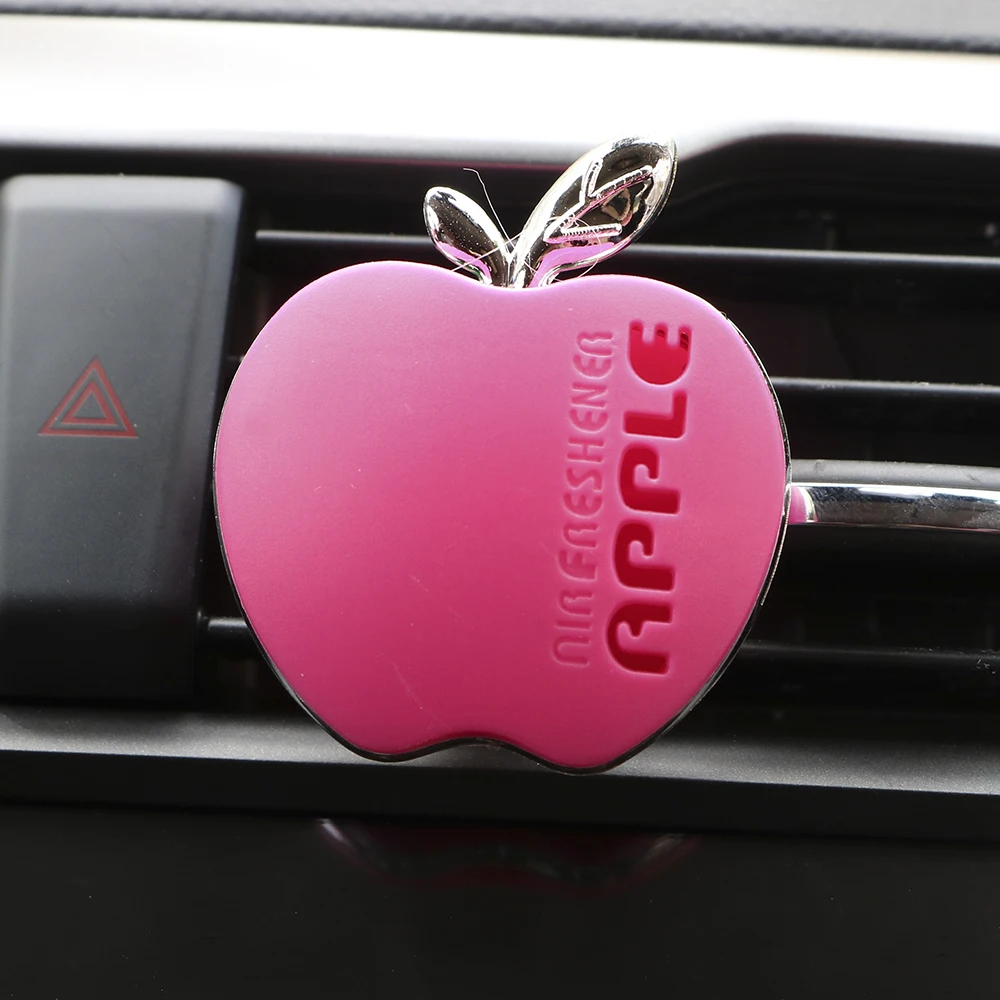 1 шт. милый автомобильный парфюм Apple, воздушный Зажим Для Освежителя с добавками, ароматом апельсина/лимона/яблока/лаванды, автомобильные аксессуары