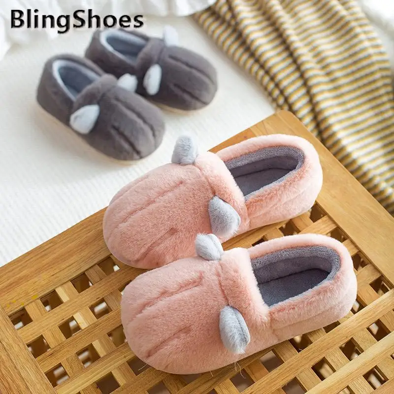 

2021 Warm Winter Home Slippers Short Plush Cat's Claw Non Slip Indoor Shoes Cozy Velvet Waterproof Bag heel Platform Slippers