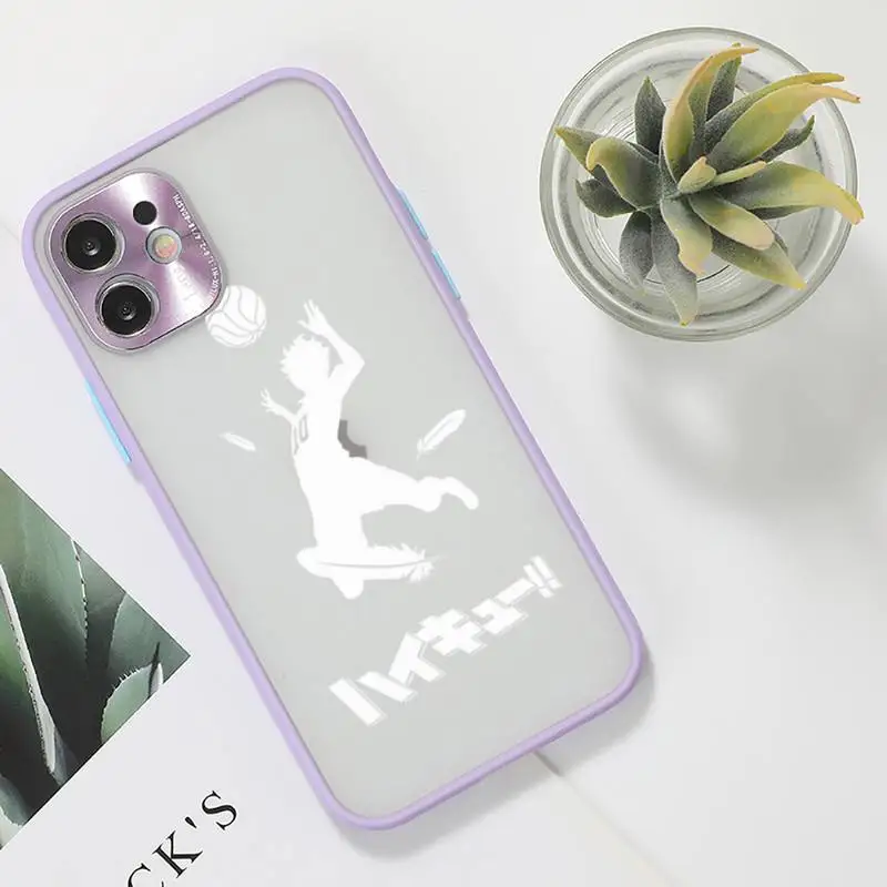 

Haikyuu volleyball boy Hinata attacks Anime Phone Case For iPhone 12 11 Mini Pro XR XS Max 7 8 Plus X Matte transparent