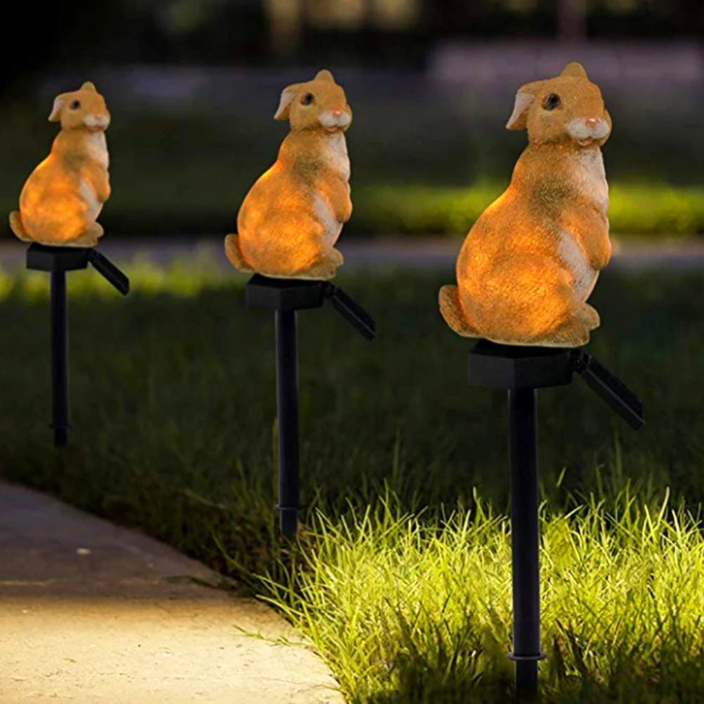 

Светодиодный светильник на солнечной батарее в форме кролика, уличный садовый двор, ландшафтный светильник