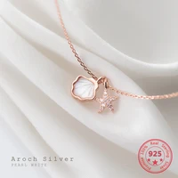 korean version of the new design s925 sterling silver starfish necklace simple shell pendant fashion sweet ocean style