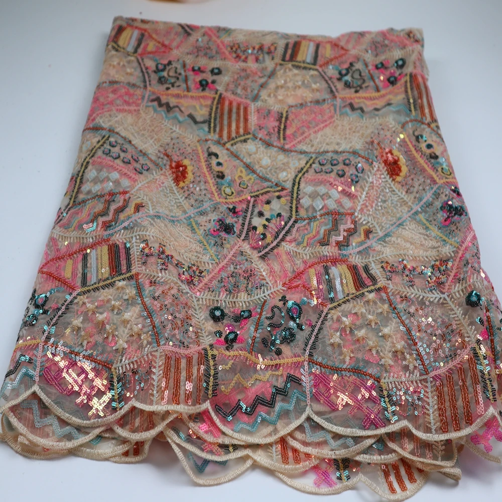 Кружевная ткань 5 ярдов французское кружево 2021 высокое качество кружевной тюль