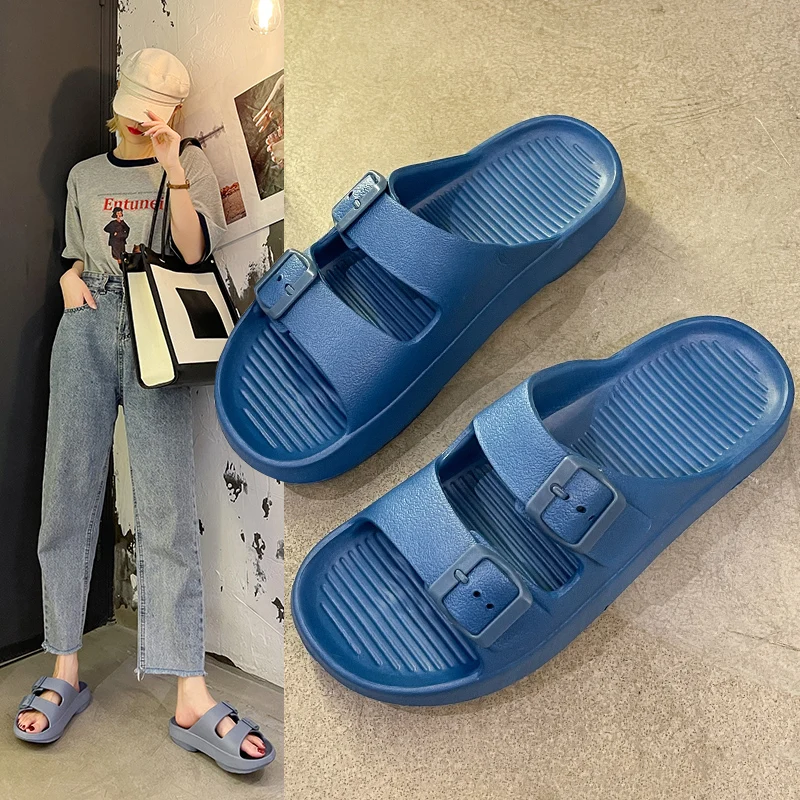 2021 New Slippers Female Summer Korean Couples Flip-flops Outdoor Wear Indoor Home Soft Bottom Non-slip Sandals And Slippers Men