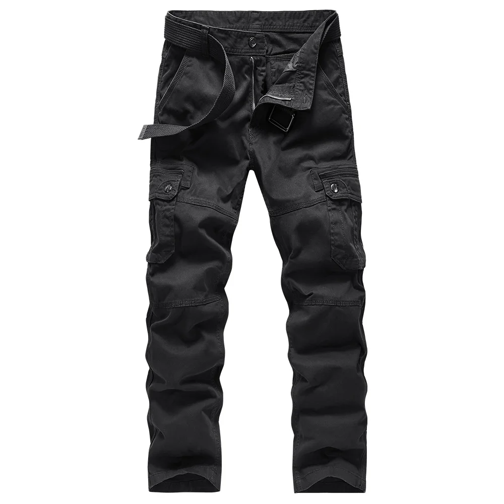 Nice Autumn Men's Cargo Pants Mens High Quality Cotton Straight Trousers Man Military Camo Male Army Work Joggers Pants+Belts