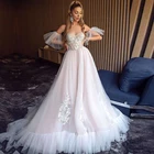 Свадебное платье LORIE в стиле бохо, Розовое женское платье с раздельными рукавами, свадебное платье принцессы в богемном стиле, свадебное платье