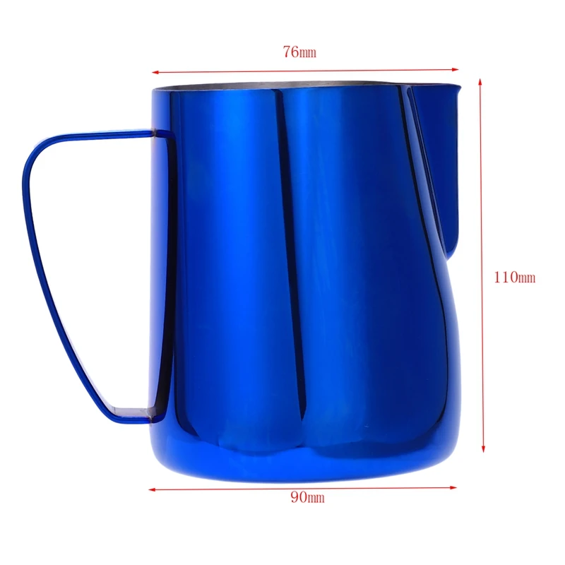

Stainless Steel Titanium Blue Frothing Jug Espresso Coffee Pitcher Steam & Froth Milk For Lattes & Cappuccinos