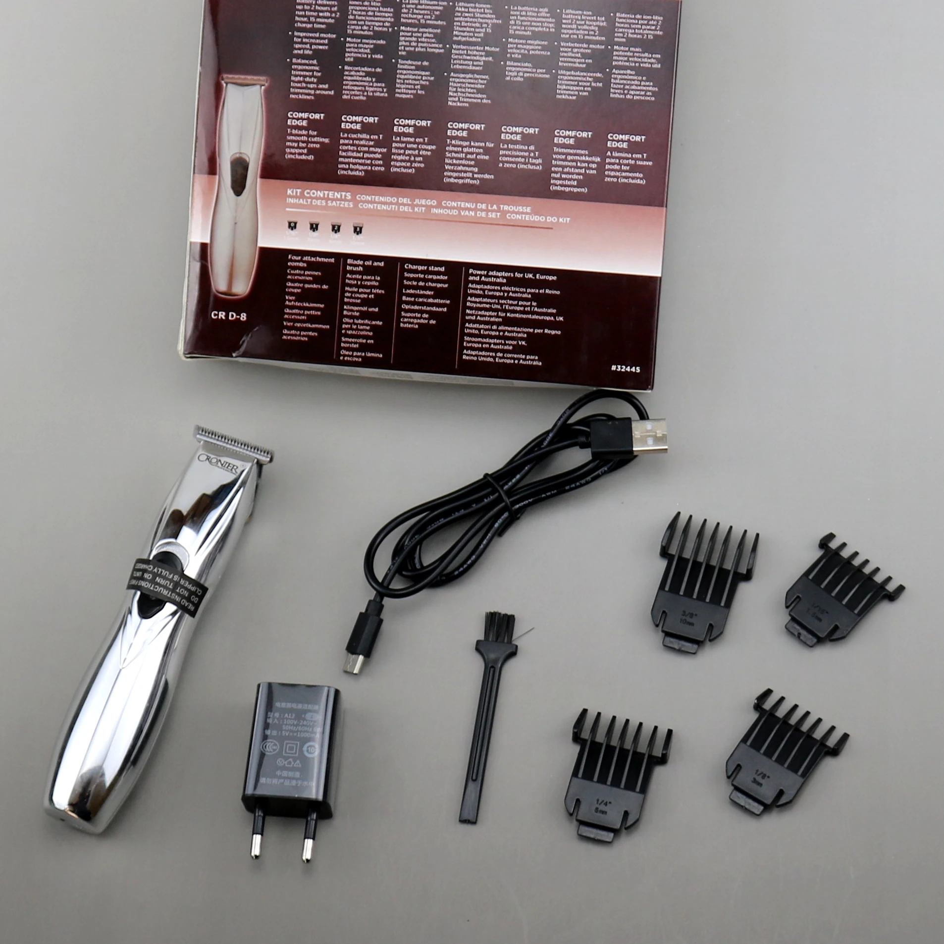 

electric Pro Li hair trimmer for men cordless haircut machine professional barber shop compatible for andis d8 blade set